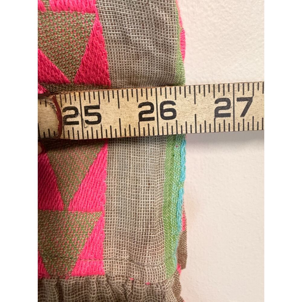 Grace + Karma Womens Striped Tiered Boho Dress XL NWT Embroidered Neon Pink Fest - Picture 4 of 5
